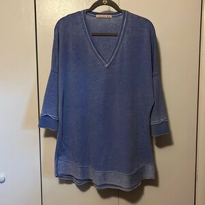 Blue V-Neck XCVI Wearables Top ‼️PRICE DROP‼️